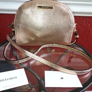 BRAHMIN Leah-RoseGold Moolit Genuine Leather Crossbody